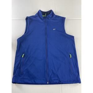 Vineyard Vines Men’s Performance Vest Medium Full Zip Blue Golf Outdoors Whale